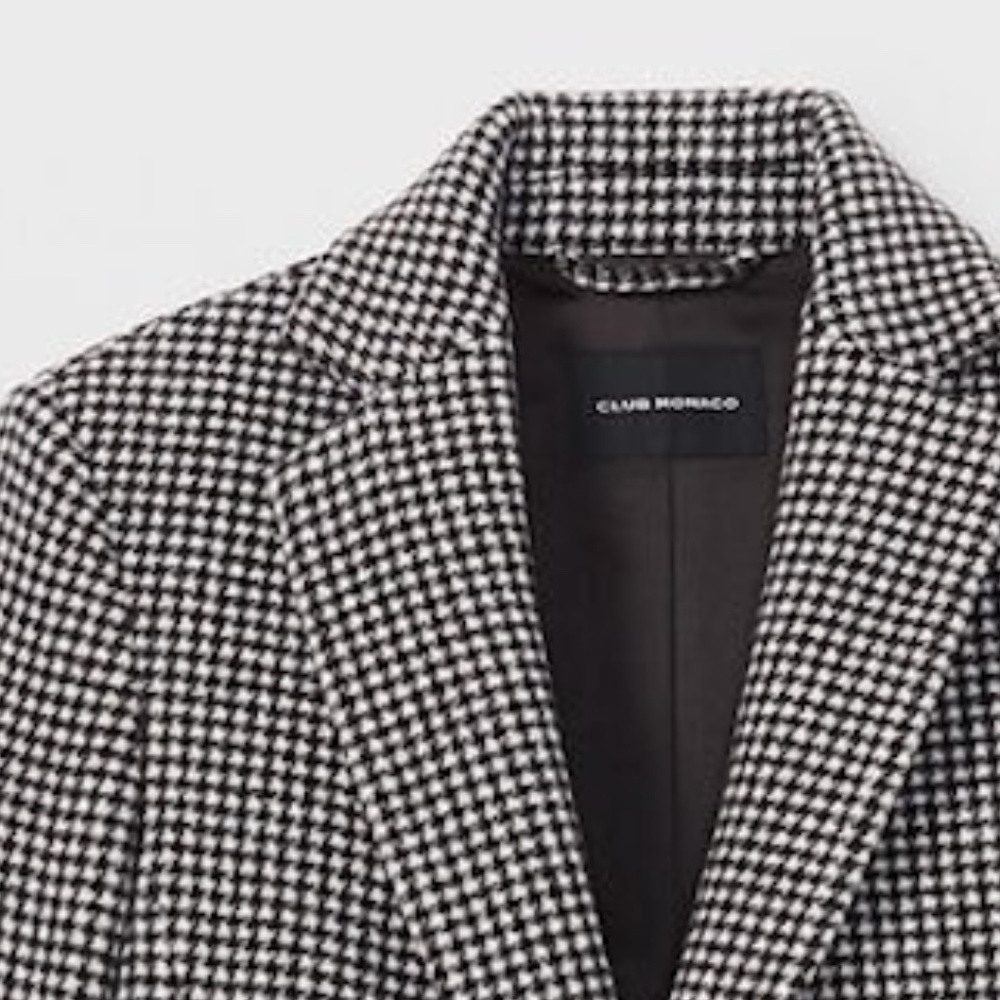 Slim Tailored Coat - Brand New - NEVER WORN - Black & White Houndstooth - Picture 6 of 7